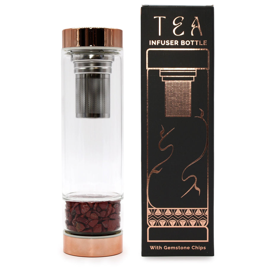 ❤️🔥 Elisir del Fuoco Sacro di Lilith – Bottiglia Infusore in Vetro con Cristalli di Diaspro Rosso