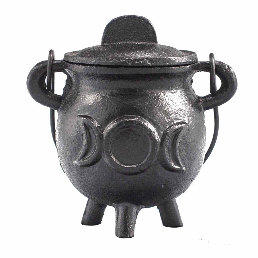 🌑 Hekate’s Triple Moon Cauldron – Calderone Rituale in Ghisa per Purificazione, Protezione e Trasformazione
