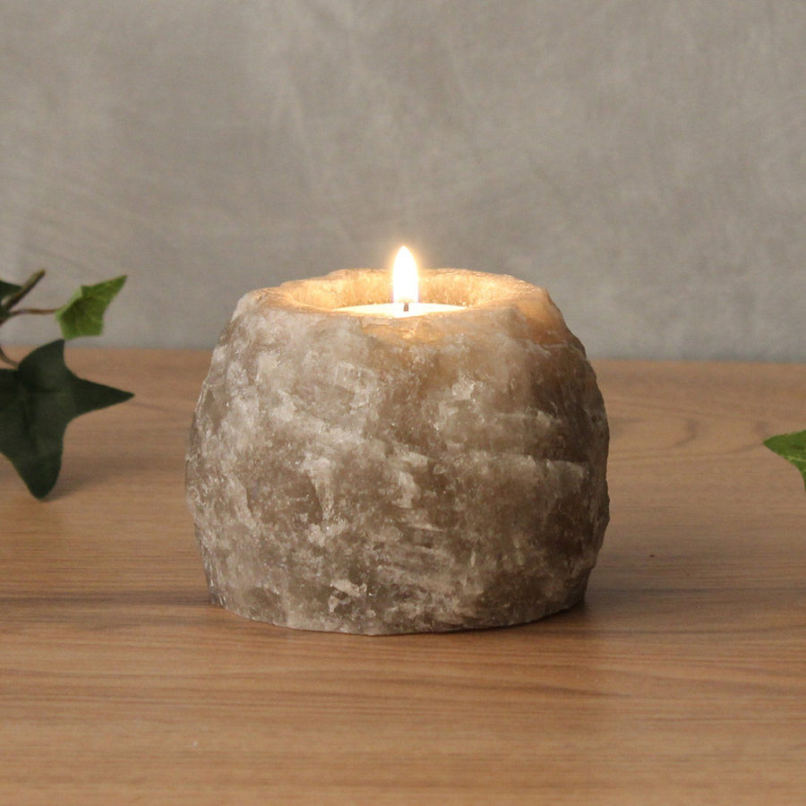 🌑 Porta Candela in Sale Grigio – La Fiamma di Hekate