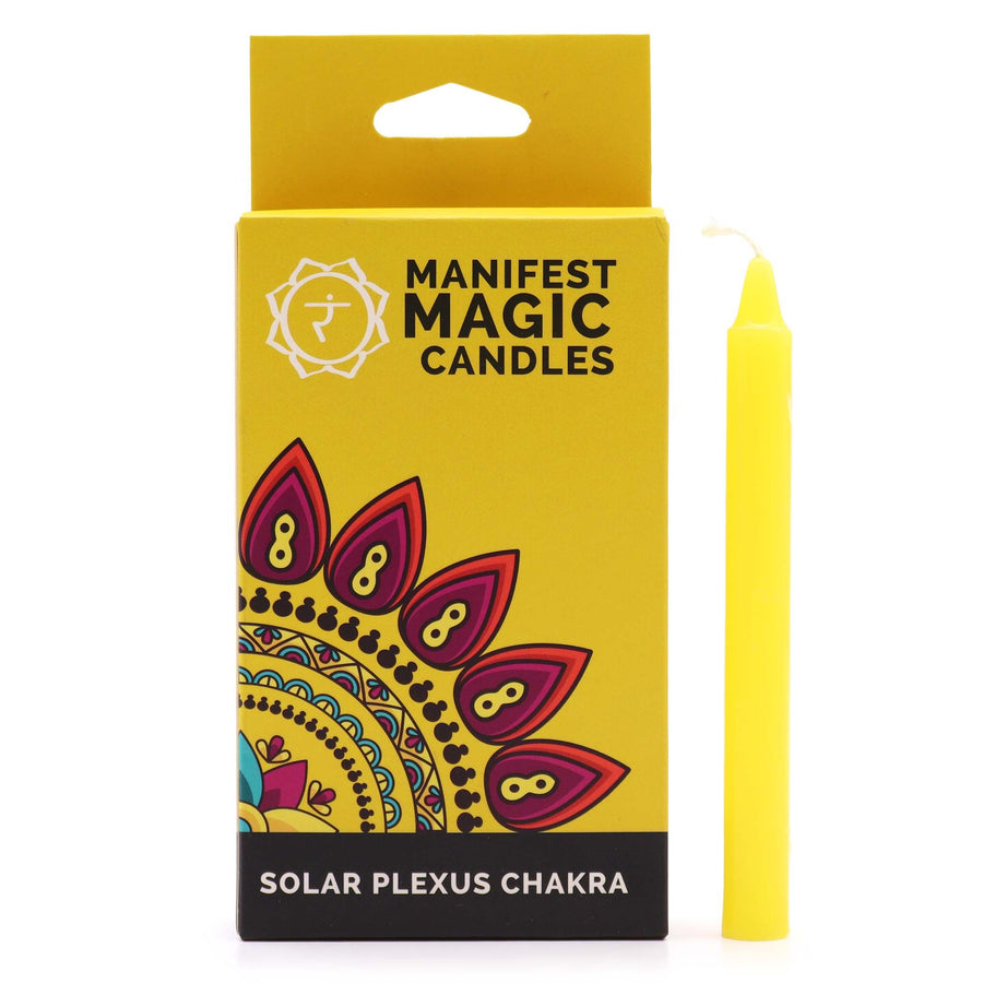 🌞 La fiamma di Sekhmet - SET DA 12 CANDELE GIALLE - Chakra del plesso solare - Potere e Autostima