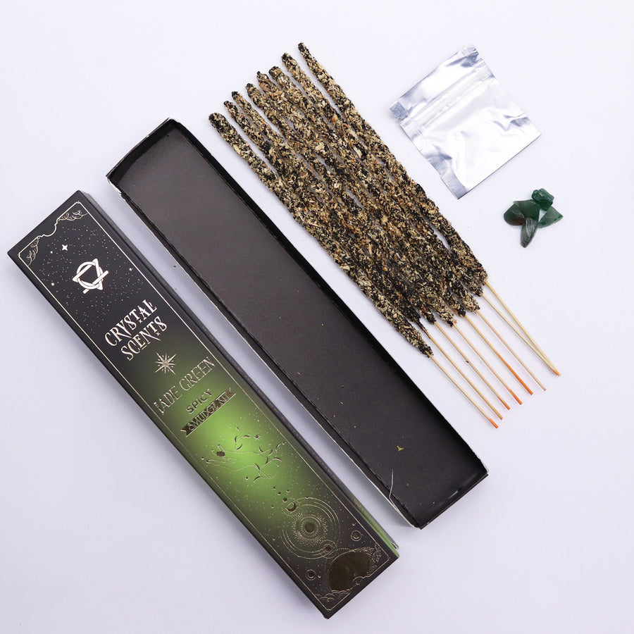 Incenso Smudge Speziato con Chips di Giada 💚 Fortuna & Benessere