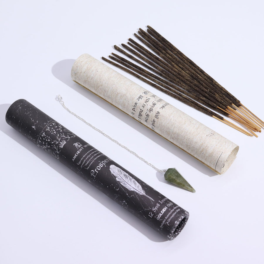 Il Kit della prosperità | 12 Incensi+ Amuleto + Pergamena 💰 Golden Oud & Avventurina