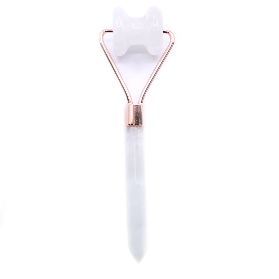 🤍 Gemstone Jawline Roller – Quarzo Ialino | Il Rituale della Chiarezza e della Luce