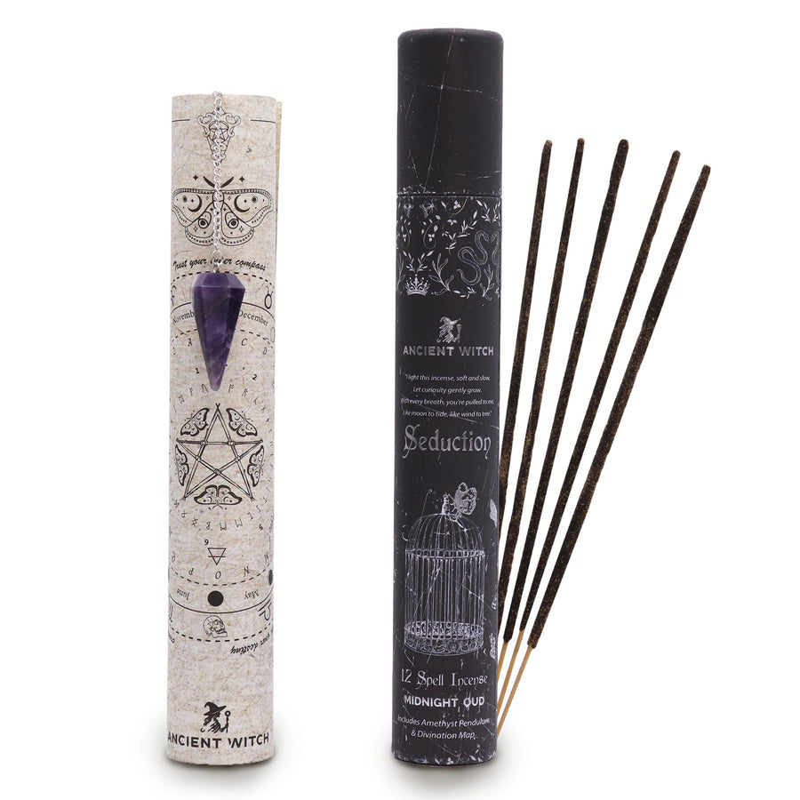Il Kit della seduzione | 12 Incensi+ Amuleto + Pergamena 💋 Midnight Oud & Ametista