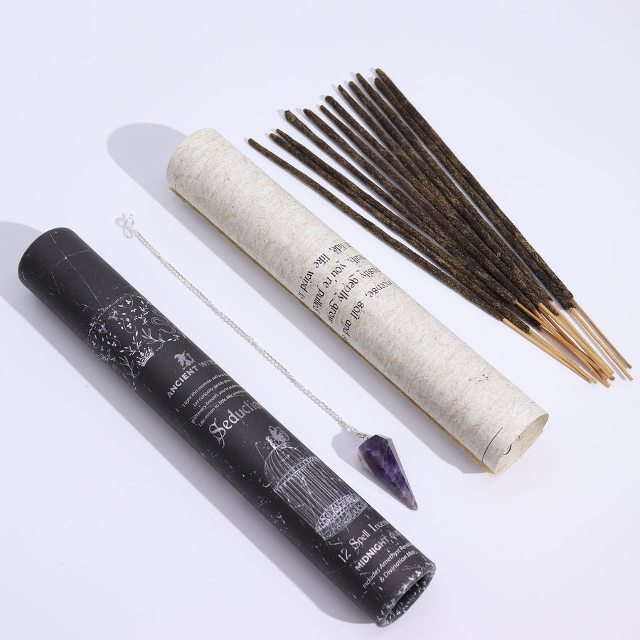 Il Kit della seduzione | 12 Incensi+ Amuleto + Pergamena 💋 Midnight Oud & Ametista