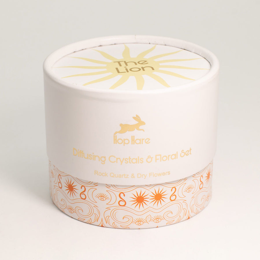 The Lion – Diffusore Rituale con fiori secchi e Quarzo Ialino ✨ ENERGIA