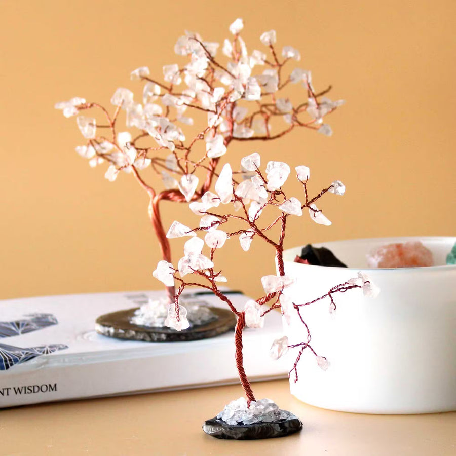 Albero di Pietre Preziose con 100 Quarzo Ialino – Purezza e Chiarezza