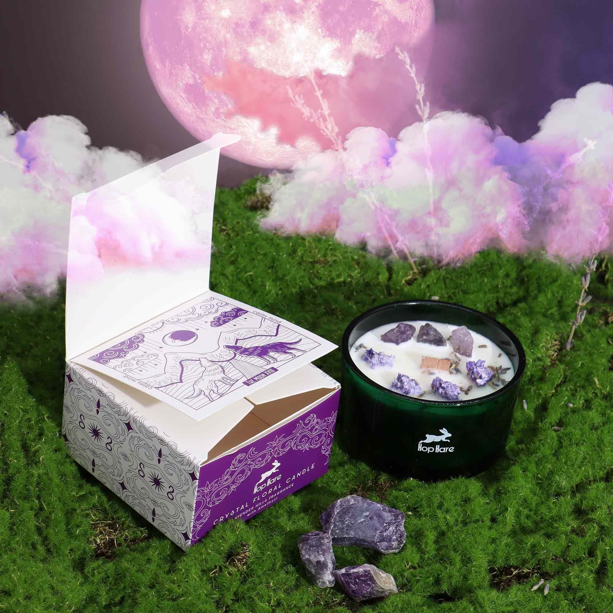 🌙 “La Luna– Candela Magica di Selene” – Lavanda e Ametista 💜