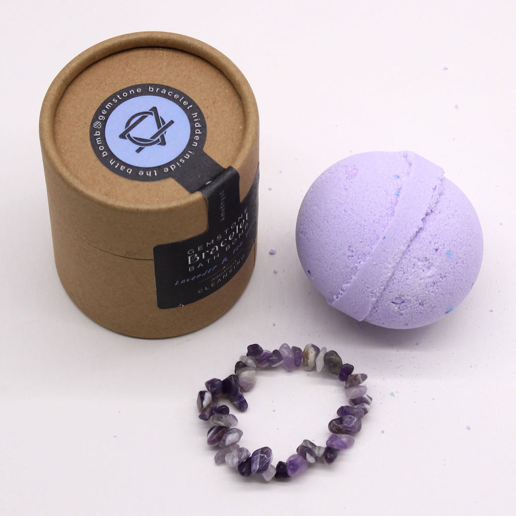 💜 Pozione d’Ametista – Bath Bomb con Bracciale Gemma