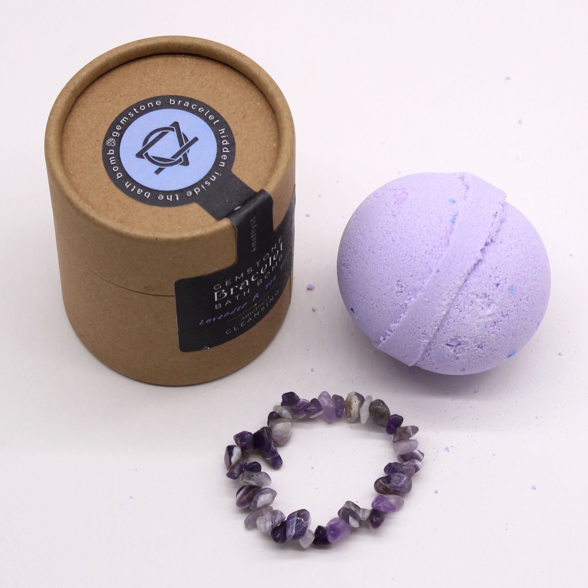 💜 Pozione d’Ametista – Bath Bomb con Bracciale Gemma