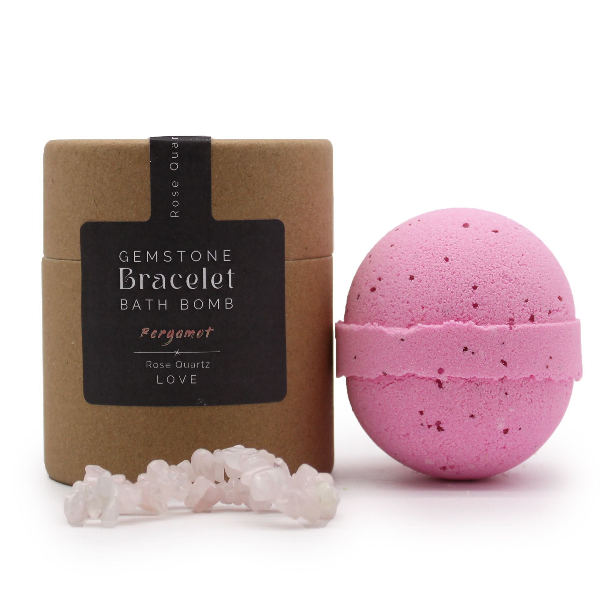 💗 “Bergamot Love Ritual” – Bath Bomb con Bracciale in Quarzo Rosa 🌸✨