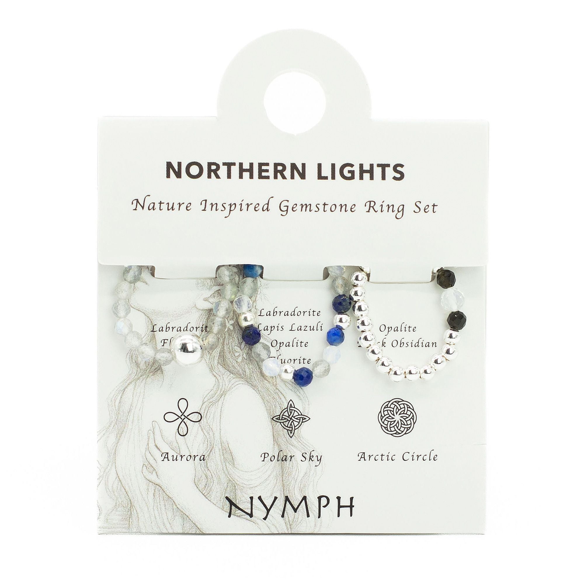 💙 Set Anelli Spirito della Ninfa ✦ Luci del Nord