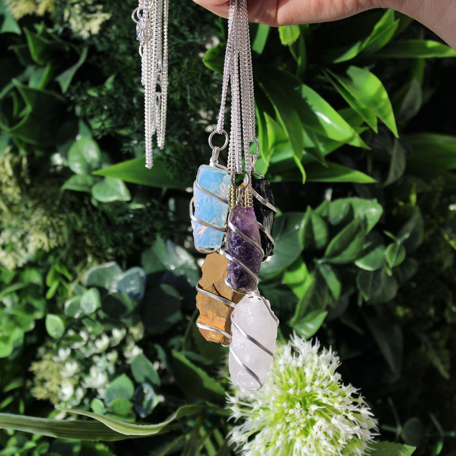 Collana a cascata di Ametista grezza 💜