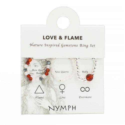 ❤️‍🔥 Set Anelli Spirito della Ninfa ✦ Amore & Fiamma