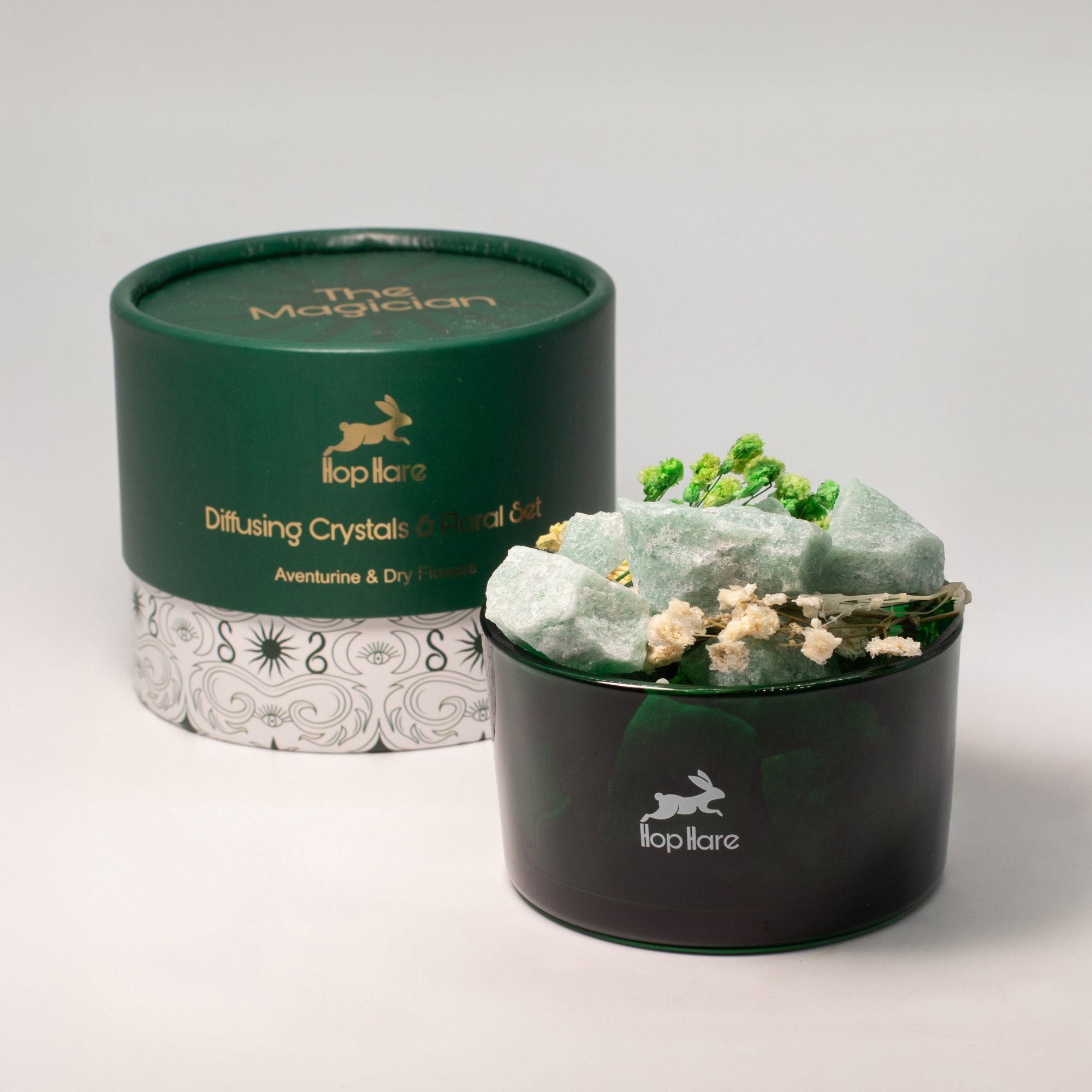 The Magician – Diffusore Rituale con fiori secchi e Avventurina Verde 🍀 ABBONDANZA