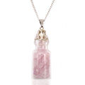 💗 Collana “Amuleto di Afrodite” con Gemme di Quarzo Rosa in Boccetta