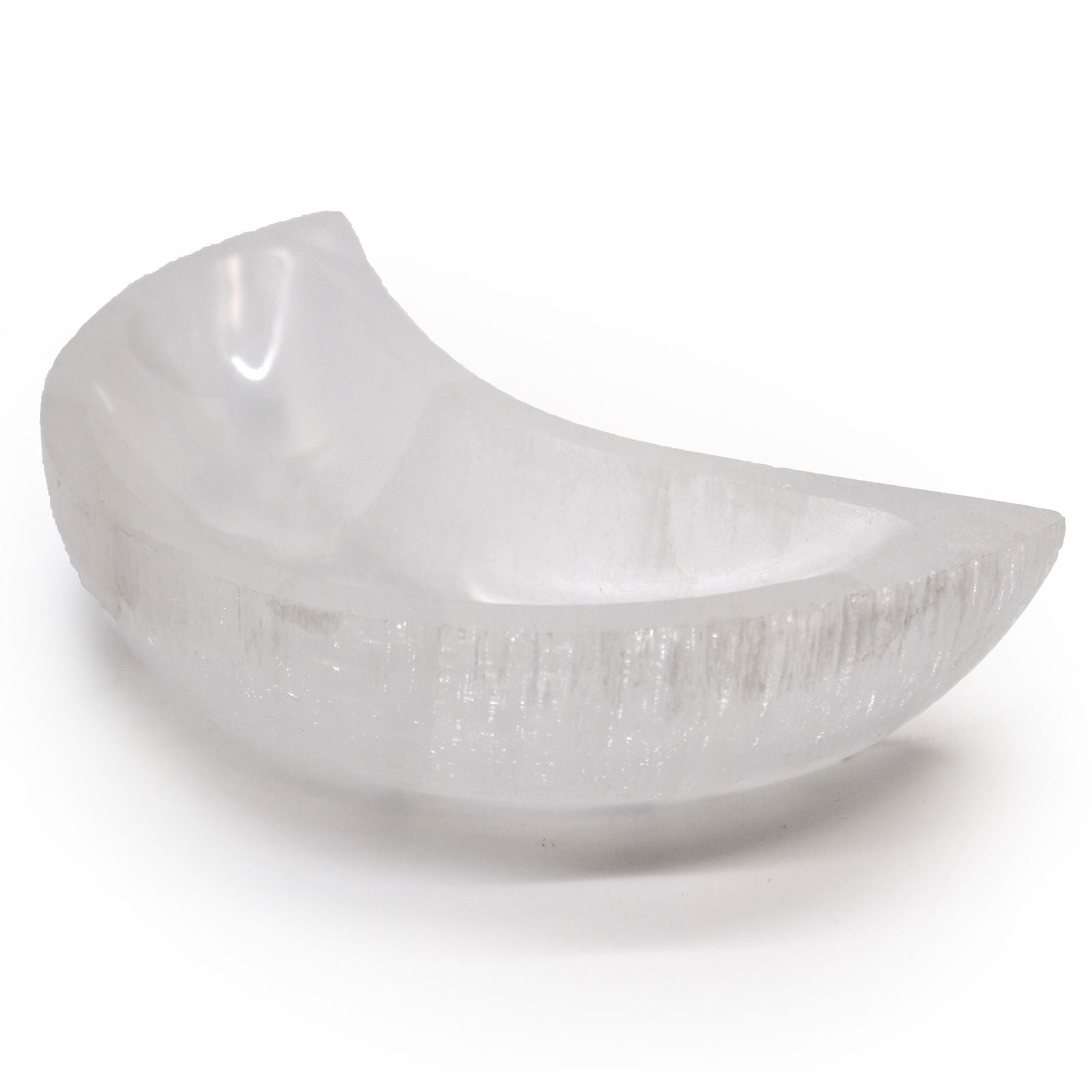 🌙 Coppa Lunare in Selenite – 15 cm “Velo di Hekate”
