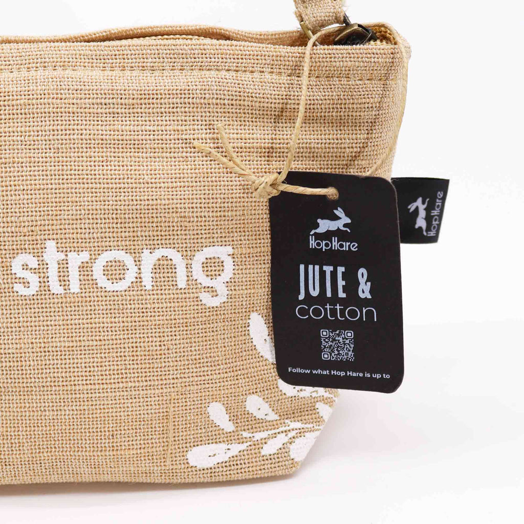 Pochette ✧ I am Strong in iuta & cotone