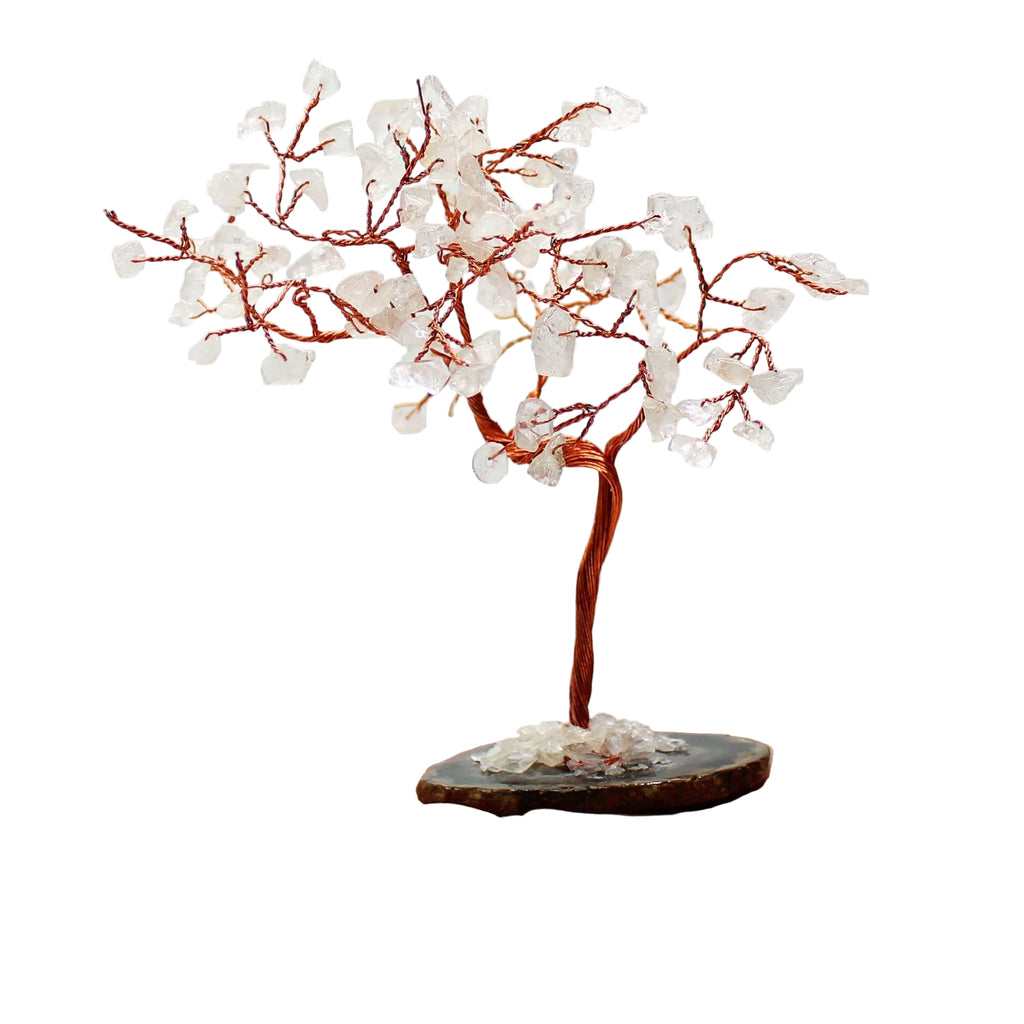 Albero di Pietre Preziose con 100 Quarzo Ialino – Purezza e Chiarezza