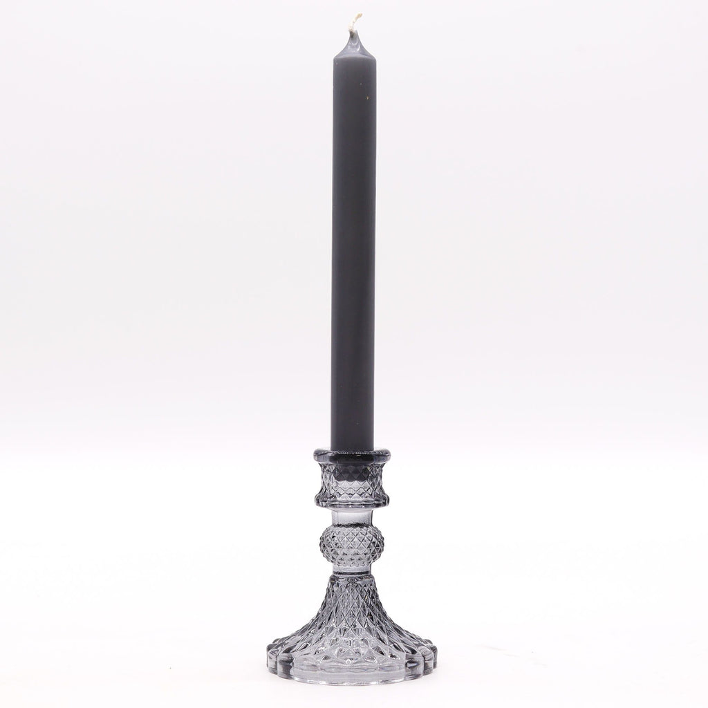 🕯️ Hekate’s Shadow Flame – Coppia di Candelabri Vintage in Grigio Midnight