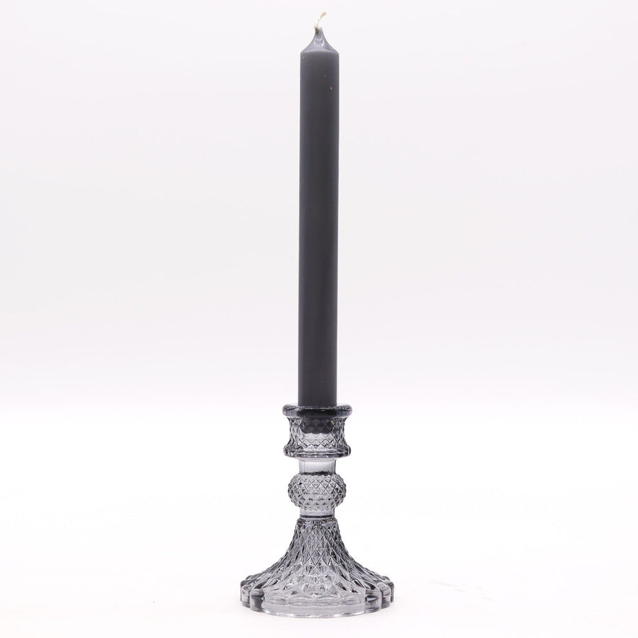 🕯️ Hekate’s Shadow Flame – Coppia di Candelabri Vintage in Grigio Midnight