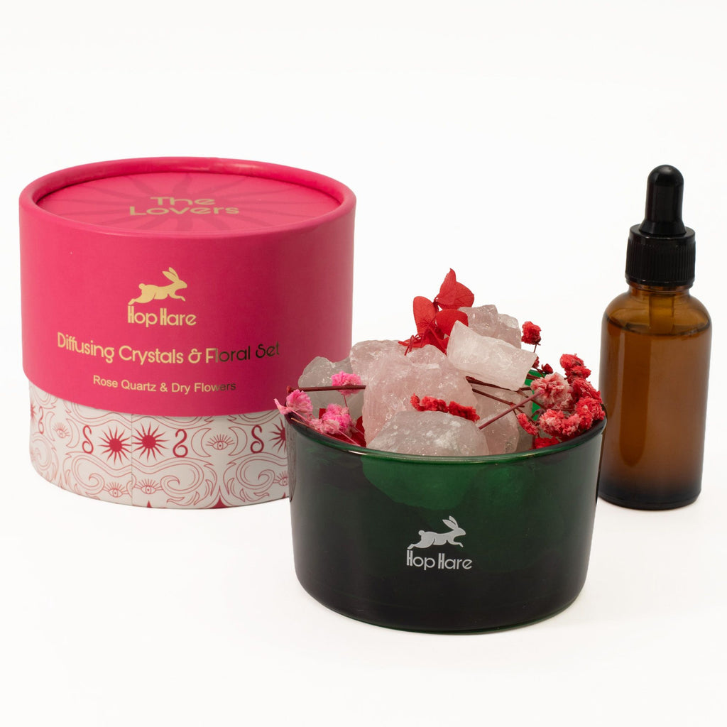 The Lovers – Diffusore Rituale con fiori secchi e Quarzo Rosa 💖 AMORE