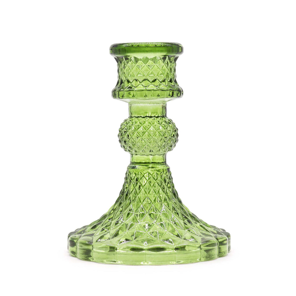 💚 Persephone’s Bloom – Coppia di Candelabri Vintage in Verde Giada
