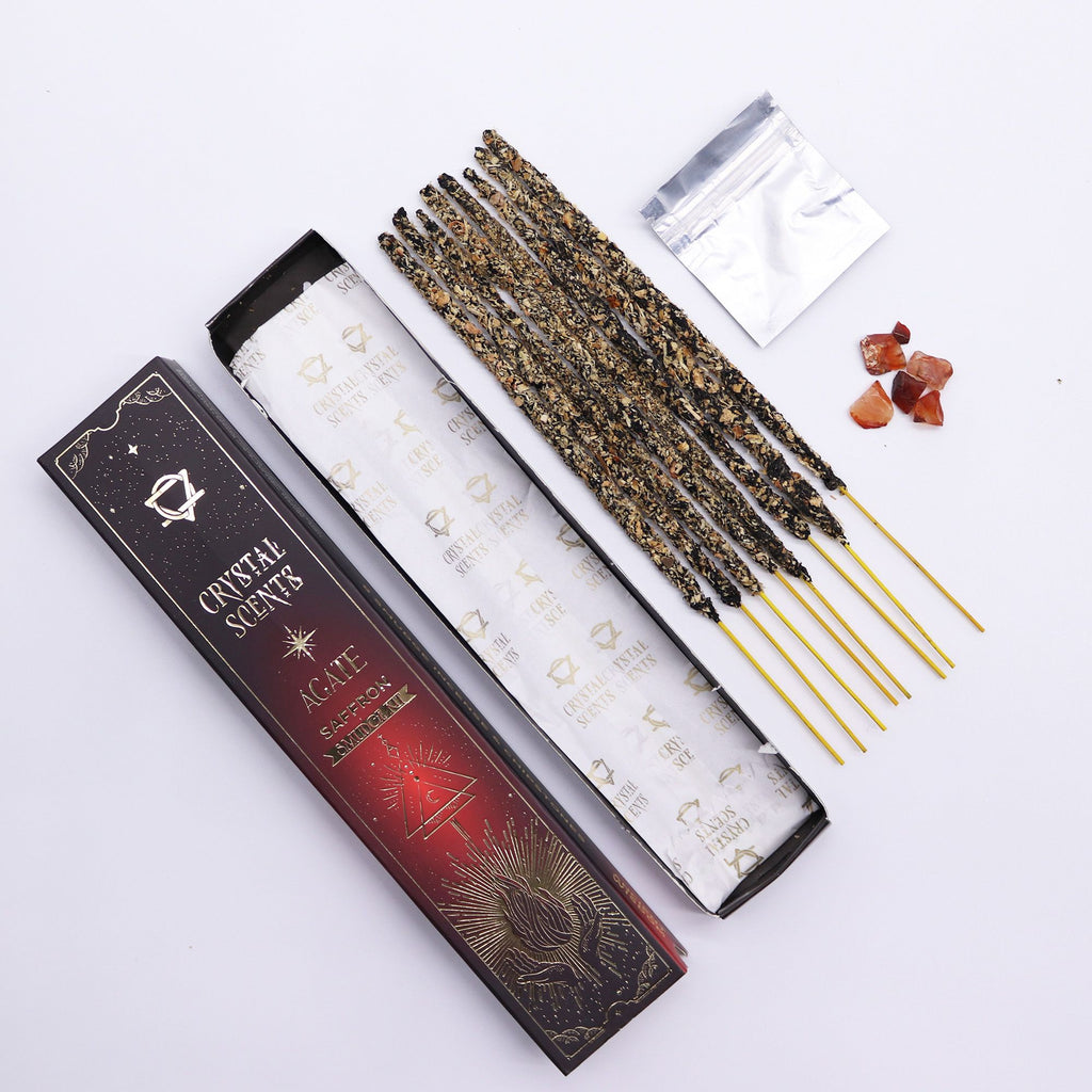 Red Agate Crystal Scents Smudge Incense - Saffron