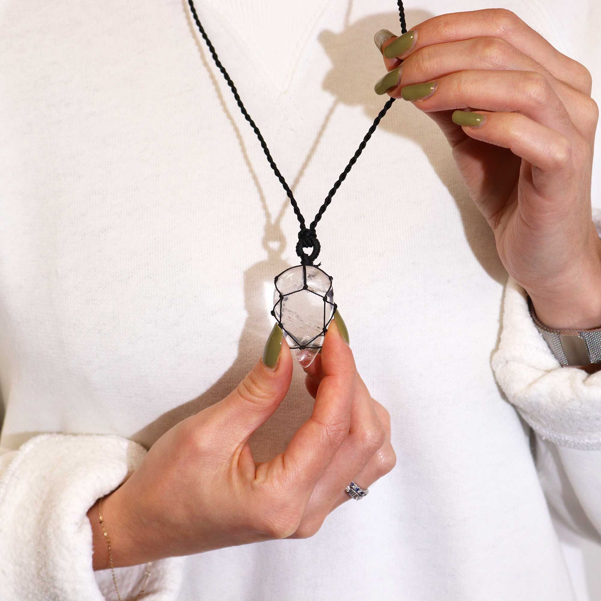 Collana della luna | Quarzo di rocca legato 🤍