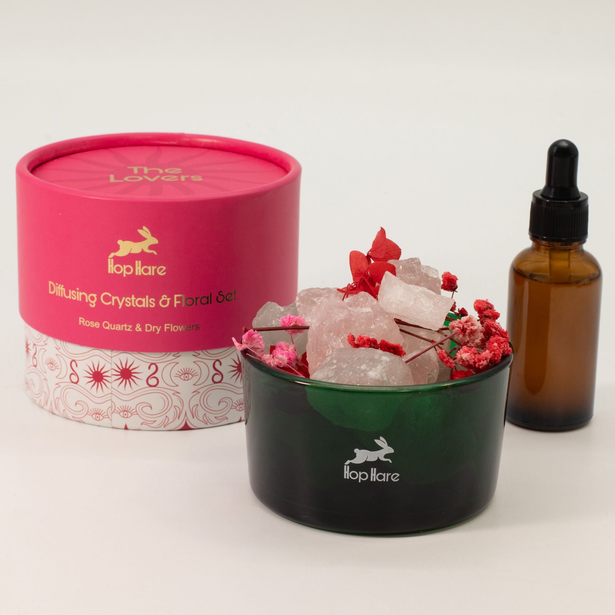 The Lovers – Diffusore Rituale con fiori secchi e Quarzo Rosa 💖 AMORE