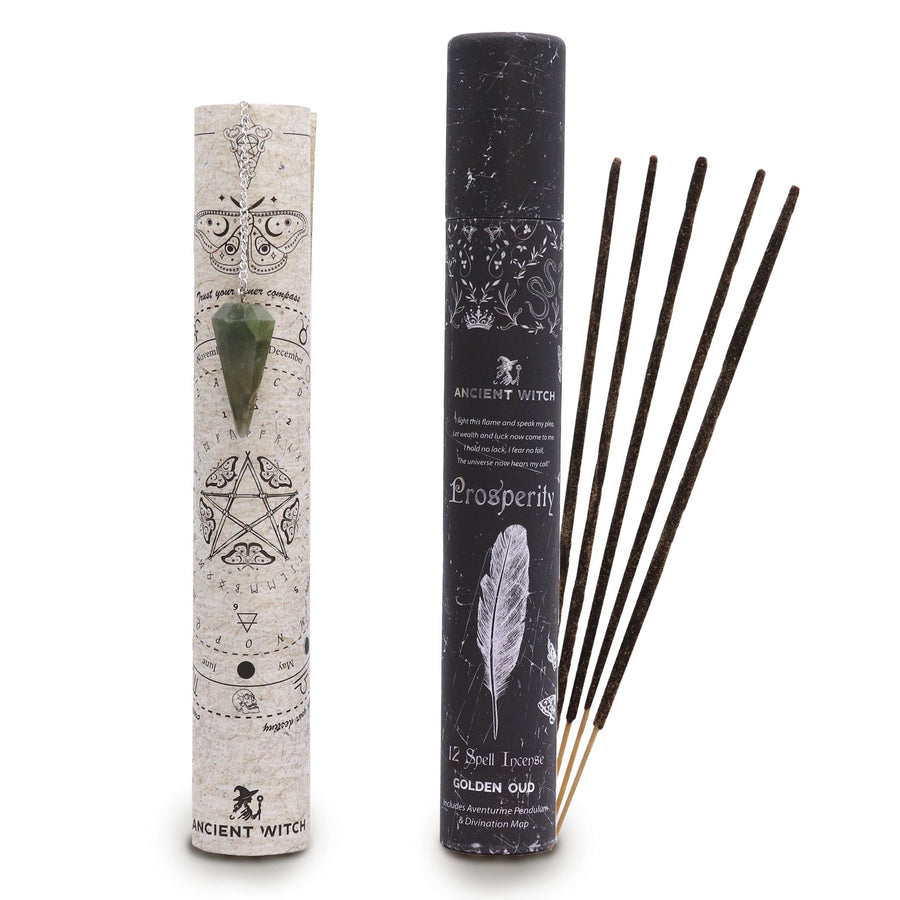 Il Kit della prosperità | 12 Incensi+ Amuleto + Pergamena 💰  Golden Oud & Avventurina