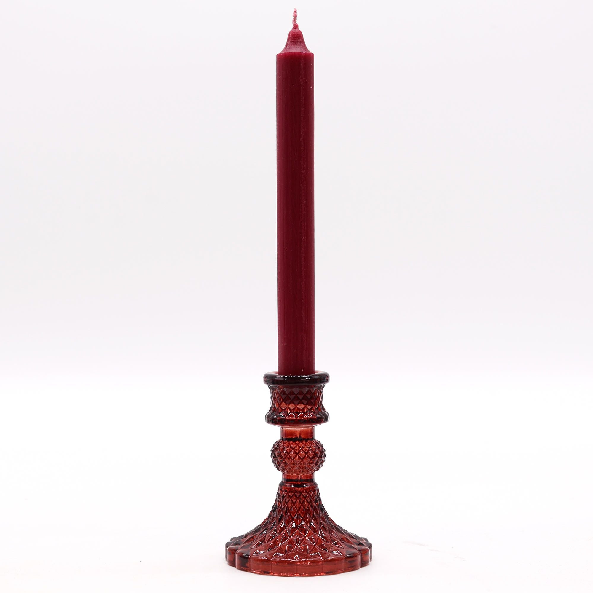 🔥 Lilith’s Flame – Coppia di Candelabri Vintage in Rosso Vampire