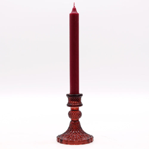 🔥 Lilith’s Flame – Coppia di Candelabri Vintage in Rosso Vampire