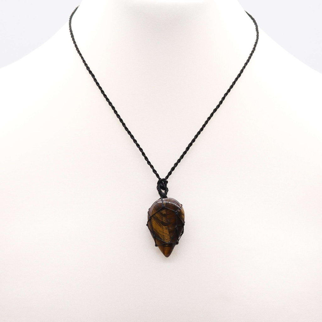 Collana a goccia | Occhio di tigre legato 🤎