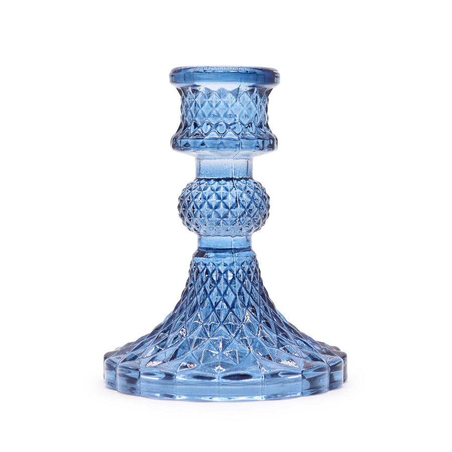 🌙 Selene’s Light Candle Holder – Portacandele Lunare in Vetro Royal Blue Vintage