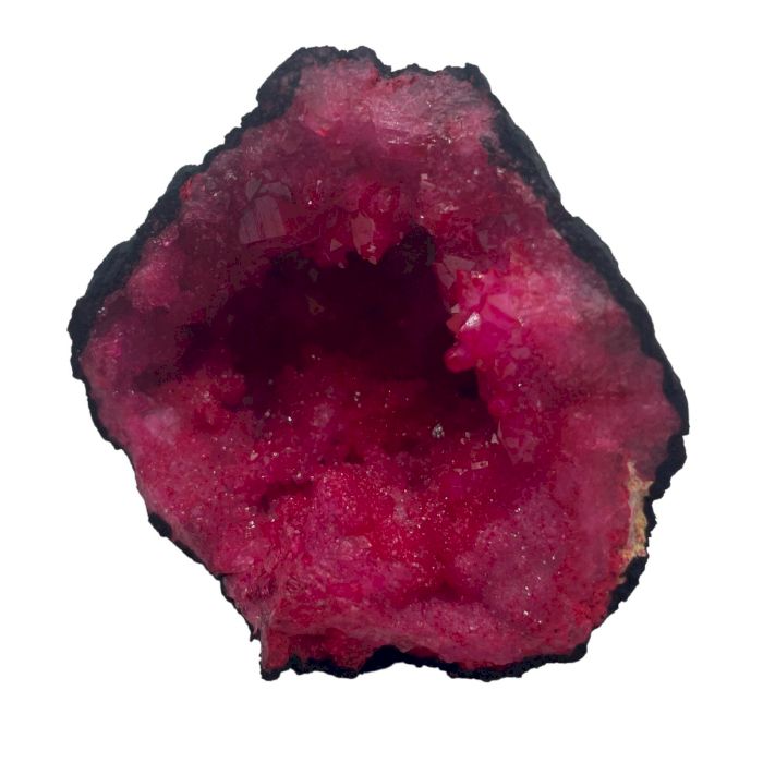 Coloured Calsite Geodes - Black Rock - Dark Red