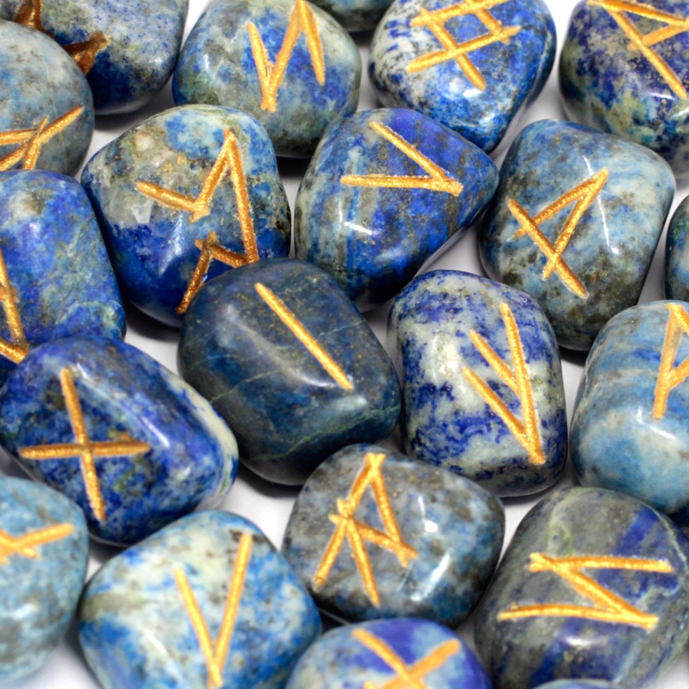 Rune antiche Indiane in Lapislazzuli 🔹 Incise a mano