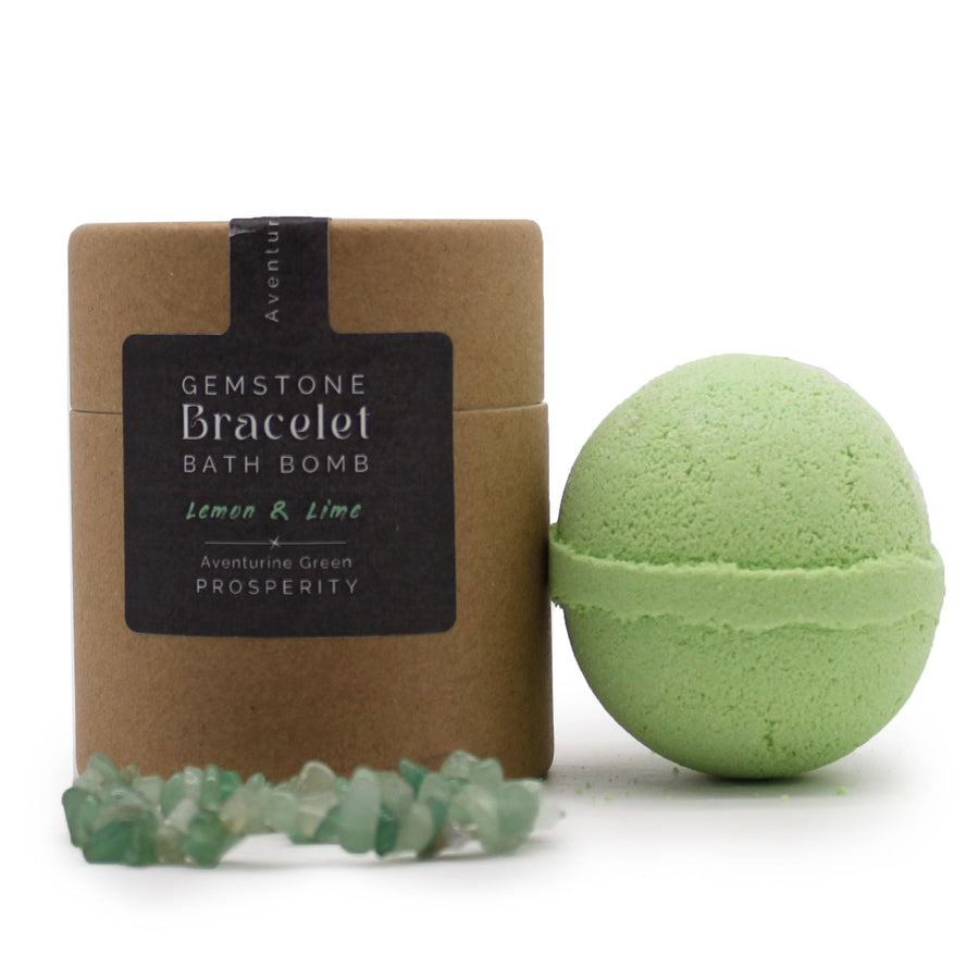 🍋✨ “Lemon & Lime Prosperity Ritual” – Bath Bomb con Bracciale di Avventurina Verde 💚