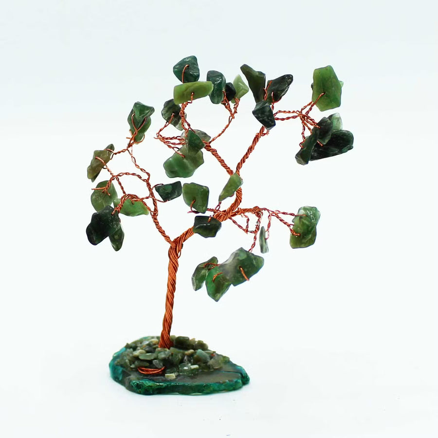 Albero di Pietre Preziose con 100 Avventurina Verde | Crescita, Prosperità e Vitalità