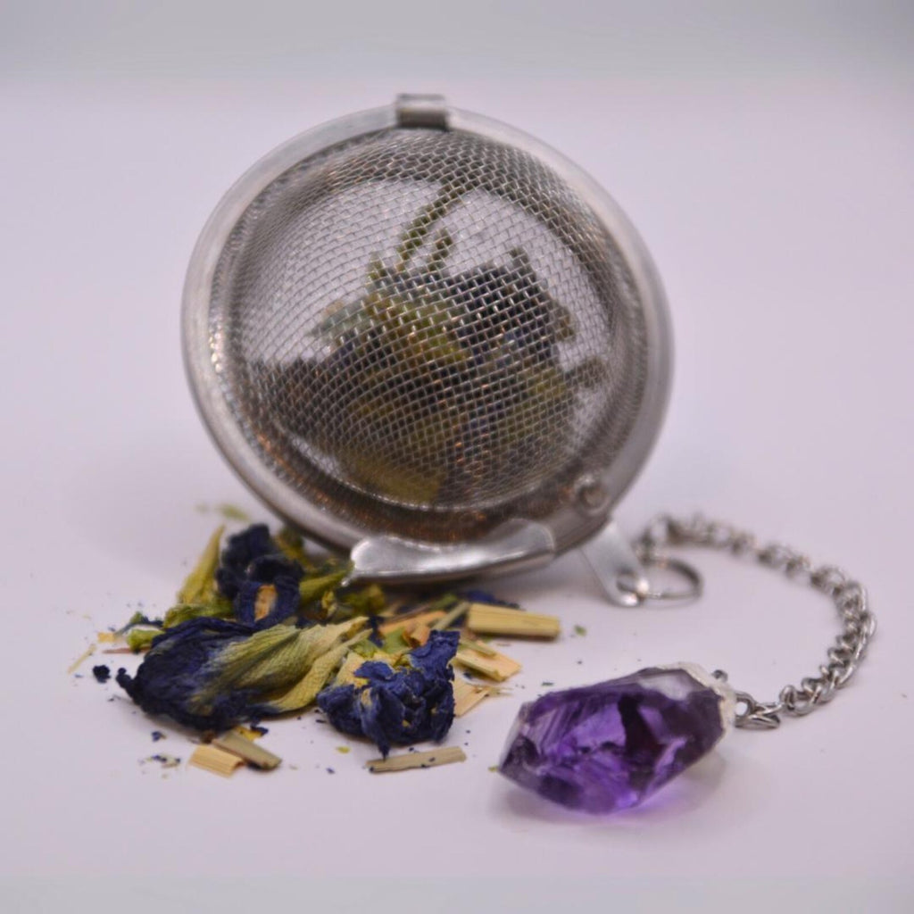 💜 Elisir di Selene – Filtro da Tè con Cristallo di Ametista